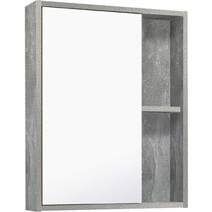 Зеркальный шкаф Runo Эко 52х65 серый бетон (00-00001184) зеркальный шкаф runo манхэттен 65х75 серый бетон 00 00001016