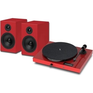 фото Виниловый проигрыватель pro-ject set jukebox e1 + speaker box 5 red/red