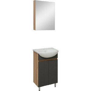 Мебель для ванной Runo Лада 51х42 дуб серый/графит