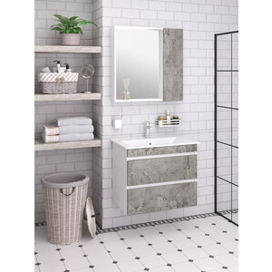 Мебель для ванной Runo Манхэттен 77х47 серый бетон