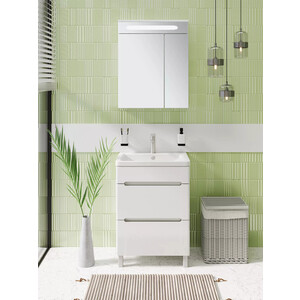 Мебель для ванной Runo Парма 59х46 2 ящика, напольная, белая