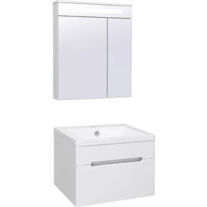 Мебель для ванной Runo Парма 59х46 1 ящик, подвесная, белая