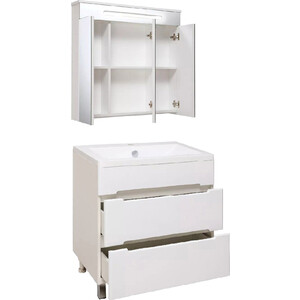 Мебель для ванной Runo Парма 74х45 2 ящика, напольная, белая