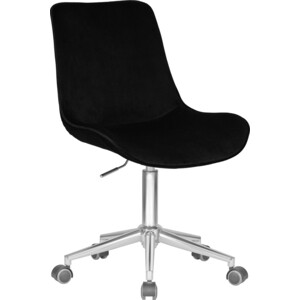 Кресло офисное Dobrin DORA LM-9518 черный велюр (1922-21), хромированная сталь офисное кресло для персонала dobrin diana lm 9800 gold розовый велюр mj9 32