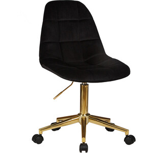 Офисное кресло для персонала Dobrin DIANA LM-9800-Gold черный велюр (MJ9-101) офисное кресло для персонала dobrin monty lm 9800 серый