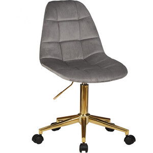 Офисное кресло для персонала Dobrin DIANA LM-9800-Gold серый велюр (MJ9-75) офисное кресло для персонала dobrin diana lm 9800 gold велюр mj9 101