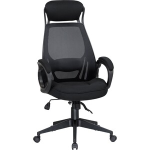 фото Офисное кресло для руководителей dobrin steven black lmr-109bl_black черный пластик, черная ткань