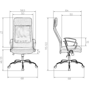Офисное кресло для персонала Dobrin PIERCE LMR-119B серый