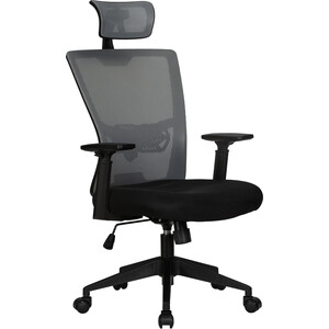 Офисное кресло для персонала Dobrin NIXON LMR-121B черный, серая сетка офисное кресло для персонала dobrin terry lm 9400 кремовый