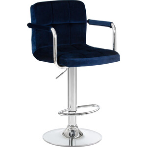 Стул барный Dobrin KRUGER ARM LM-5011 синий велюр (MJ9-117) офисное кресло для персонала dobrin terry lm 9400 синий велюр mj9 117