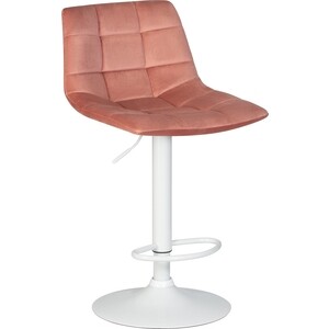 Стул барный Dobrin TAILOR WHITE LM-5017_WhiteBase пудрово-розовый велюр (MJ9-32) офисное кресло для персонала dobrin terry lm 9400 пудрово розовый велюр mj9 32