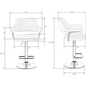 Стул барный Dobrin CHARLY LM-5019 серый