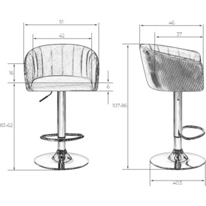 фото Стул барный dobrin darcy lm-5025 черный велюр (1922-21)