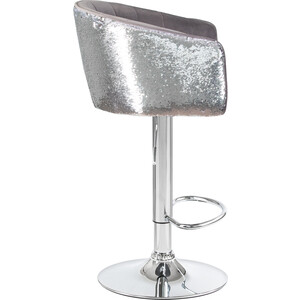 фото Стул барный dobrin darcy shiny lm-5025_shiny серый велюр с серебрянными пайетками