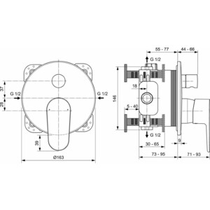 Смеситель для ванны Ideal Standard Cerafine O для механизма A1000NU, черный шелк (A7350XG)