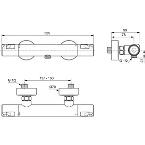 Термостат для душа Ideal Standard Ceratherm T50 хром (A7214AA)