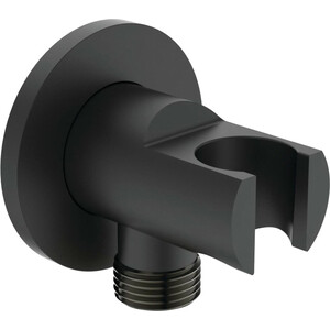 Шланговое подключение Ideal Standard Idealrain 1/2'' с держателем душевой лейки, черный шелк (BC807XG) шланговое подключение ideal standard