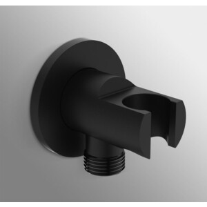 фото Шланговое подключение ideal standard idealrain 1/2'' с держателем душевой лейки, черный шелк (bc807xg)