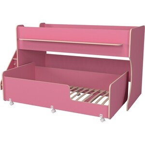 Двухъярусная кровать с лестницей с ящиками Капризун Капризун 12 (Р444-2-розовый) кровать двухъярусная капризун р434 3 белая
