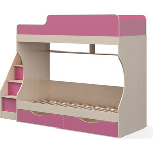 Кровать двухъярусная с ящиками Капризун Капризун 6 (Р443-розовый)
