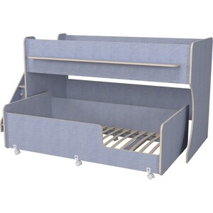 Двухъярусная кровать с лестницей с ящиками Капризун Капризун 12 (Р444-2-лен голубой)