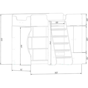 Кровать чердак со шкафом Капризун Капризун 10 (Р446-белый) кровать чердак капризун капризун 2 р436 дуб миланский