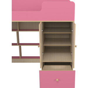 Кровать чердак со шкафом Капризун Капризун 10 (Р446-розовый) Капризун 10 (Р446-розовый) - фото 4
