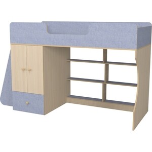 Кровать чердак со шкафом Капризун Капризун 11 (Р445-лен голубой) кровать чердак со шкафом капризун капризун 9 р441 дуб миланский