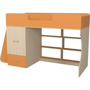 Кровать чердак со шкафом Капризун Капризун 11 (Р445-оранжевый) кровать чердак со шкафом капризун капризун 9 р441 оранжевый