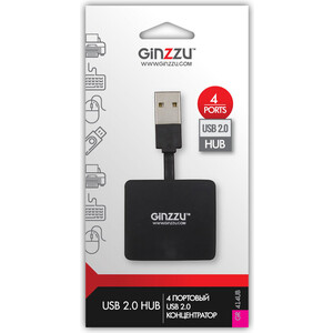Адаптер Ginzzu HUB GR-414UB Ginzzu USB 2.0 4 port