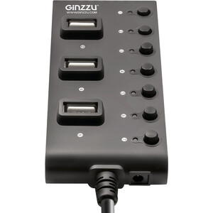 Адаптер Ginzzu HUB GR-487UAB Ginzzu USB 2.0 7 port + adapter