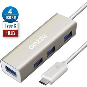 

Адаптер Ginzzu HUB GR-518UB TYPE C, 4 порта USB3.0, 20см кабель, HUB GR-518UB TYPE C, 4 порта USB3.0, 20см кабель