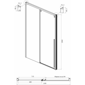 Душевая дверь Ambassador Intense 150x200 прозрачная, хром (110021104IX)