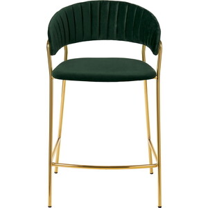 Стул полубарный Bradex Turin зеленый с золотыми ножками (FR 0908) стул полубарный bradex neo чёрный с чёрными ножками fr 0698