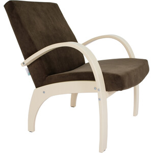 Кресло для отдыха Мебелик Денди шпон, Ткань ультра шоколад, каркас дуб шампань шпон кресло для отдыха мебелик весна компакт ткань ультра санд каркас орех антик