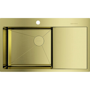 Кухонная мойка Omoikiri Akisame 86-LG-L Side светлое золото (4997045) кухонная мойка omoikiri taki 44 u if lg светлое золото 4973520