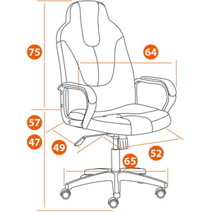 Компьютерное кресло TetChair Кресло NEO 2 (22) кож/зам, черный, 36-6