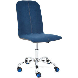 Компьютерное кресло TetChair Кресло RIO флок/кож/зам , синий/металлик, 32/36 кресло tetchair madrid флок синий 32