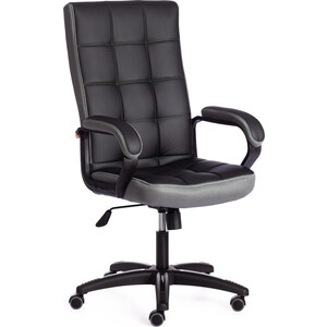 Компьютерное кресло TetChair Кресло TRENDY (22) кож/зам/ткань, черный/серый, 36-6/12 кресло офисное brabix prestige ergo mg 311 регулируемая эргономичная спинка ткань красное с 16 532424
