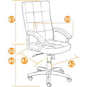 Компьютерное кресло TetChair Кресло TRENDY (22) флок/ткань, серый, 29/TW-12