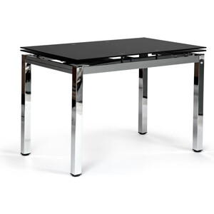 фото Tetchair стол campana (mod. 346) металл/стекло (8мм) 110/170х70х76 см хром/черный