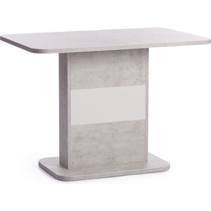 TetChair Стол обеденный Smart лдсп, 105/140х68,6х75 см, белый бетон/белый обеденный стол мебелик тарун 3 раздвижной орех 150 200 84 п0006381