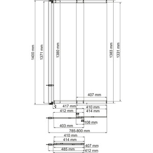 Шторка для ванны Wasserkraft Dill 80х140 прозрачная, черная (61S02-80)