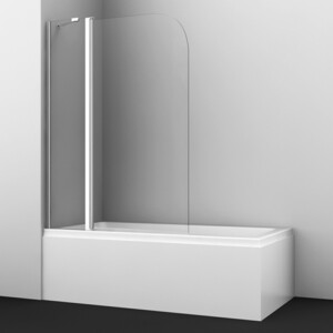 Шторка для ванны Wasserkraft Leine 110х140 прозрачная, хром (35P02-110) шторка на ванну wasserkraft