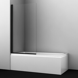 Шторка для ванны Wasserkraft Berkel 90х140 прозрачная, черная (48P01-80BLACK ) шторка для ванны grossman gr 105 80 80х150 прозрачная черная