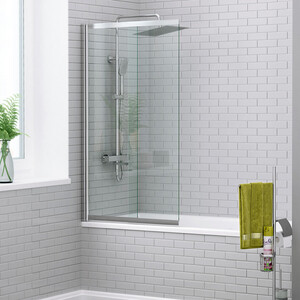Шторка для ванны Wasserkraft Main 80х140 прозрачная, хром (41S02-80 WasserSchutz) ручной душ wasserkraft 1 функциональная хром a034