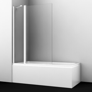 Шторка для ванны Wasserkraft Berkel 110х140 прозрачная, белая (48P02-110WHITE Fixed) шторка для ванны wasserkraft leine 80х140 прозрачная белая 35p01 80white