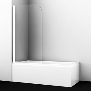 Шторка для ванны Wasserkraft Leine 80х140 прозрачная, белая (35P01-80WHITE) полотенцедержатель 63 5 см wasserkraft leine к 5040