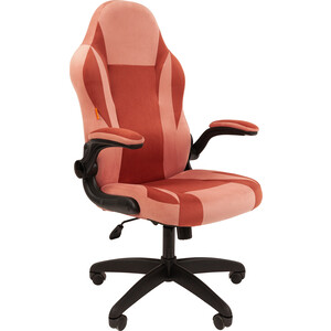 Кресло Chairman game 55 розововый/бордо велюр Т26/Т28 пластик черный (00-07115875) игровое кресло chairman game 26 голубой экокожа регулируемый угол наклона механизм качания