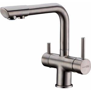Смеситель для кухни Wasserkraft с подключением фильтра, никель (A8027) смеситель для ванны wasserkraft wern никель 4241